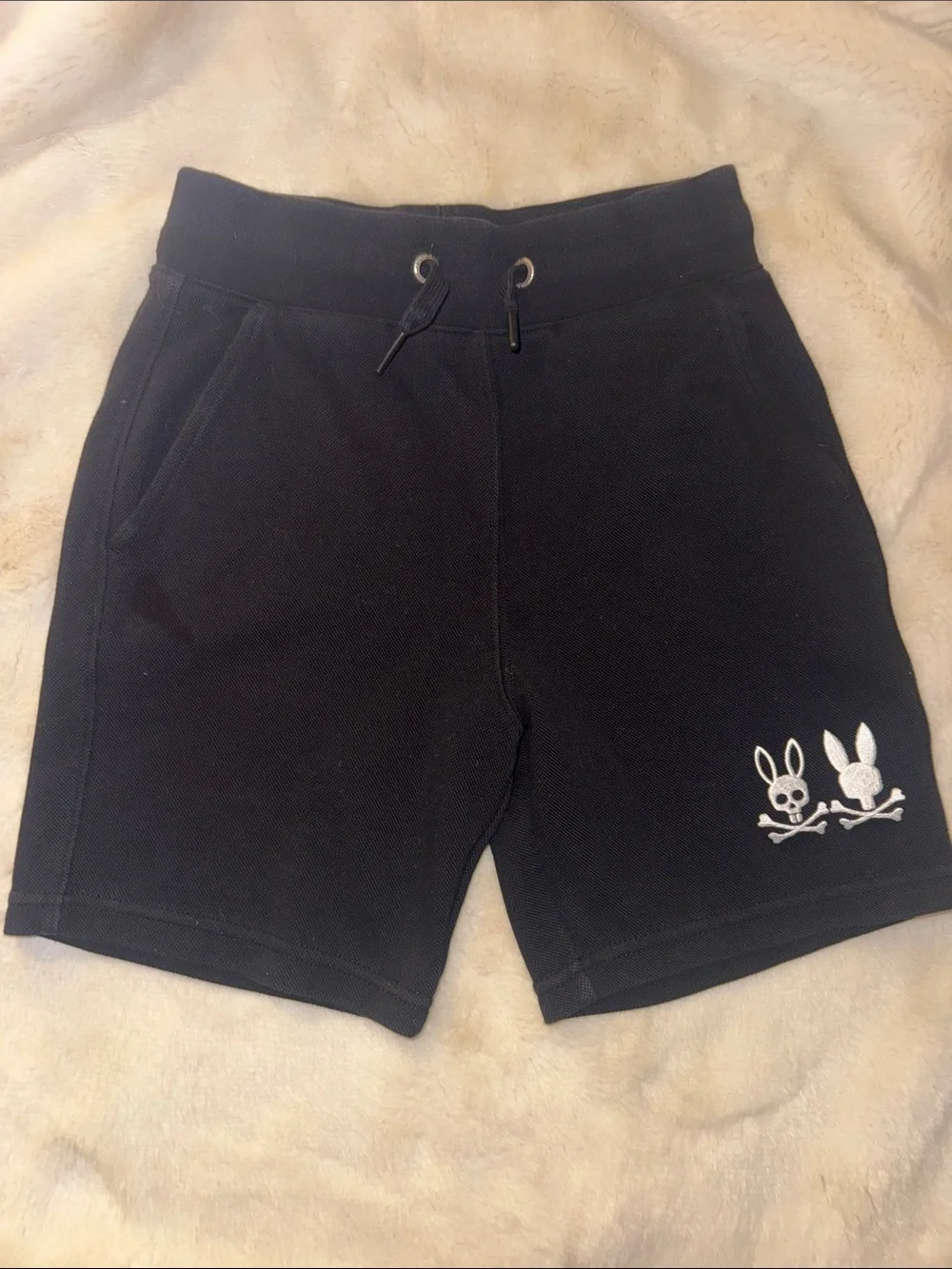 Psycho Bunny Black Drawstring Kids Shorts